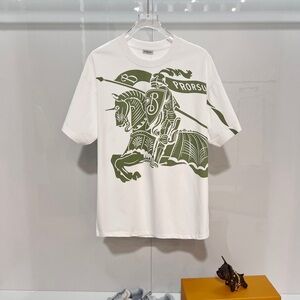Burberry White and Green Graphic Tee